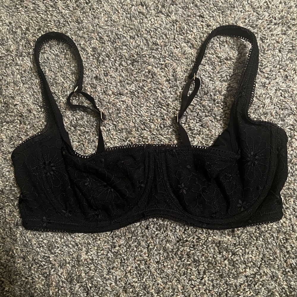 Aerie Real Power Embroidery Unlined Balconette Bra, 34DD